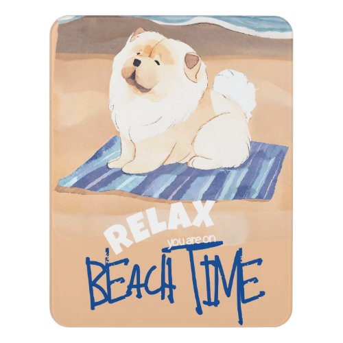 SAND N SEA  Cream Chow dog acrylic sign customize