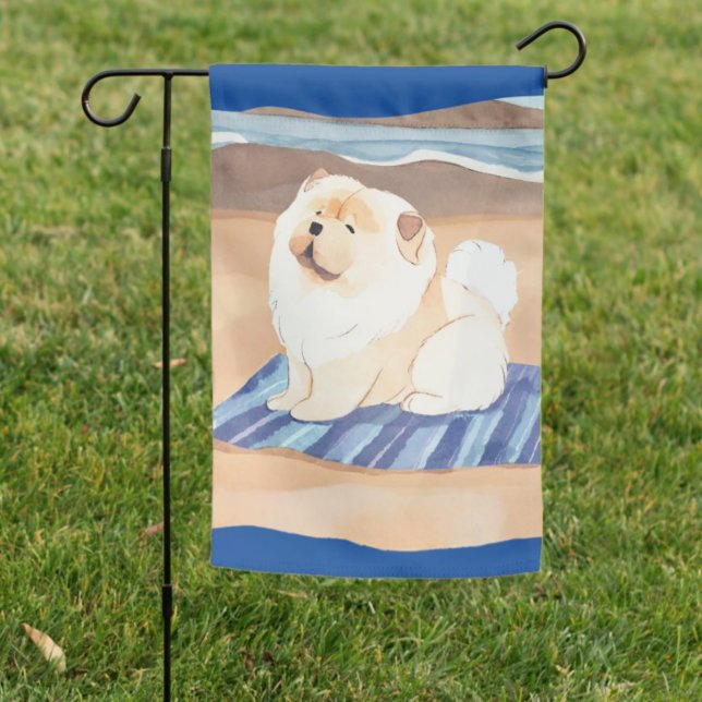 SAND N' SEA Cream  Chow Dog garden flag (Creator Uploaded)