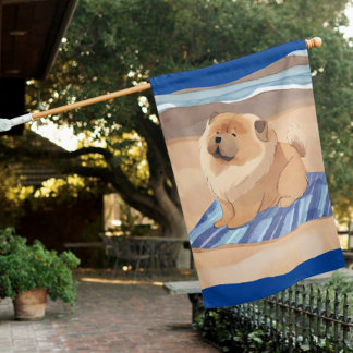 SAND N' SEA Red Chow Dog house flag