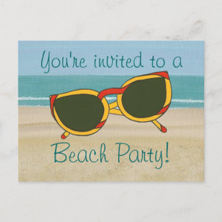 Sand Ocean, Beach Party Invitation, postcards