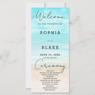 Sand Ocean Sky Beach Wedding Program