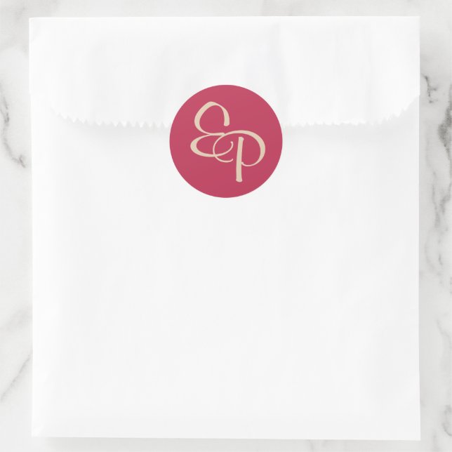 Sand on Magenta Script Monogram Envelope Seal (Bag)
