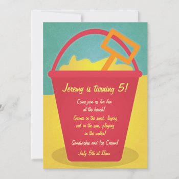 Sand Pail Beach Party Invitation by youreinvited at Zazzle
