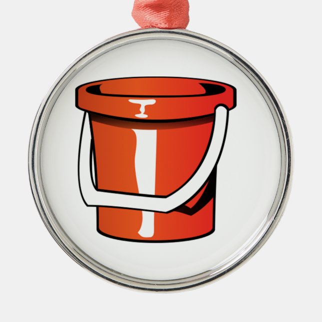 Sand Pail Bucket Metal Ornament (Front)