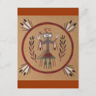 Sand Painting Native American Tribal Postcard
