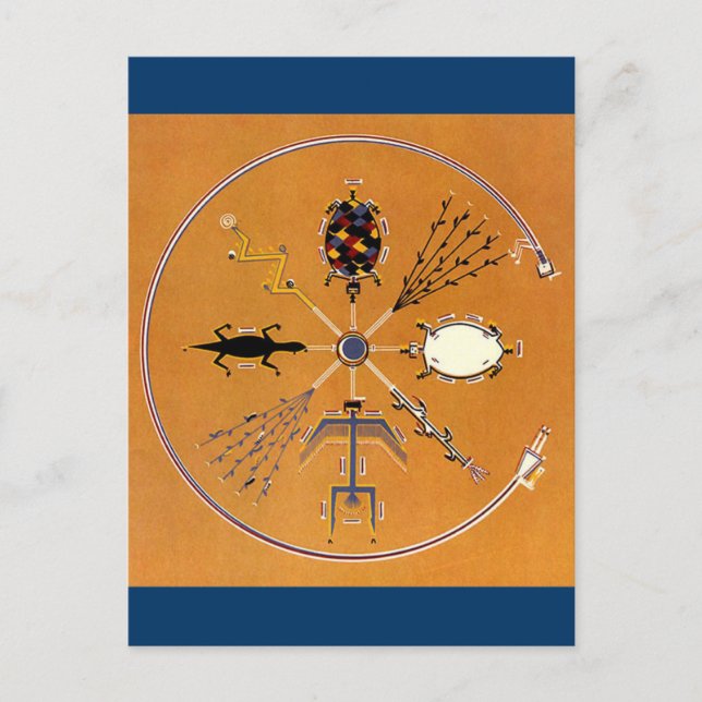 Sand Painting Native American Tribal Postcard (Front)