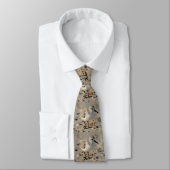 Sand Piper and Seashells Neck Tie (Tied)