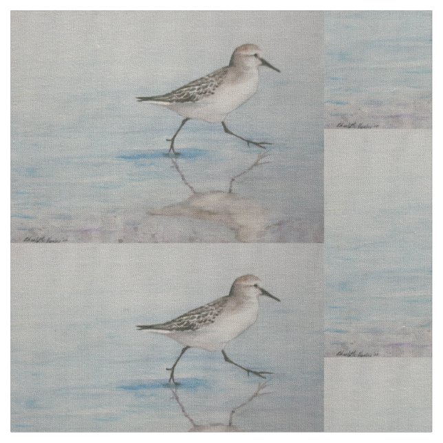 Sand Piper Bird Art Fabric (Close Up)