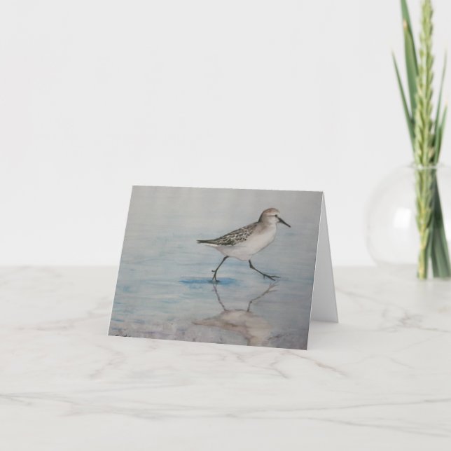 Sand Piper Bird Art Notecard (Front)