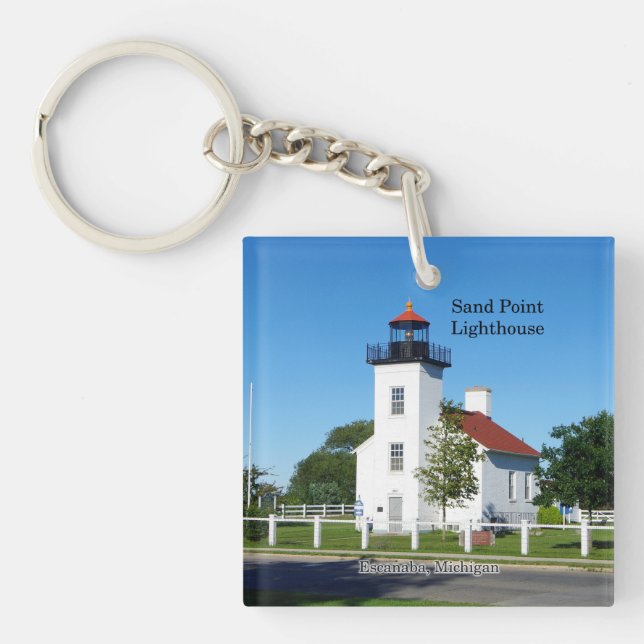 Sand Point Lighthouse acrylic key chain (Front)