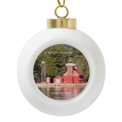 Sand Point Lighthouse Baraga  ball ornament
