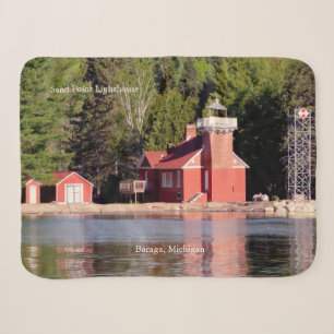 Sand Point Lighthouse Baraga sherpa blanket