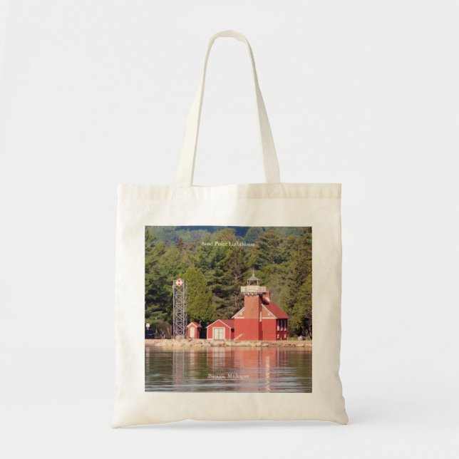 Sand Point Lighthouse Baraga tote bag (Front)