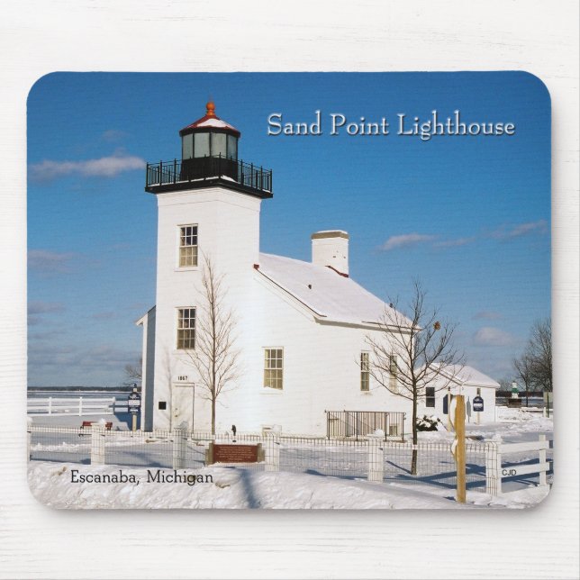 Sand Point Lighthouse Escanaba mousepad (Front)