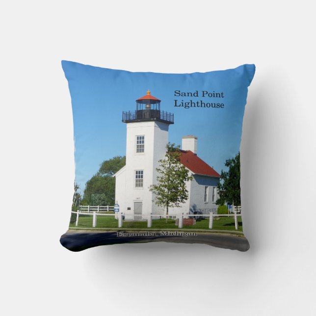 Sand Point Lighthouse square pillow (Front)