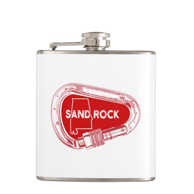 Sand Rock Alabama Rock Climbing Carabiner Flask (Front)