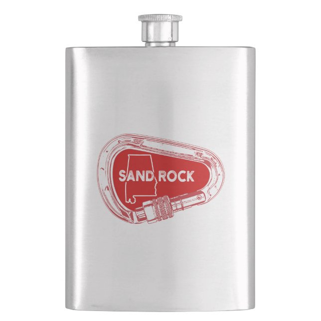Sand Rock Alabama Rock Climbing Carabiner Flask (Front)