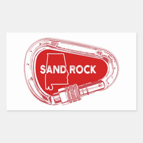 Sand Rock Alabama Rock Climbing Carabiner Rectangular Sticker