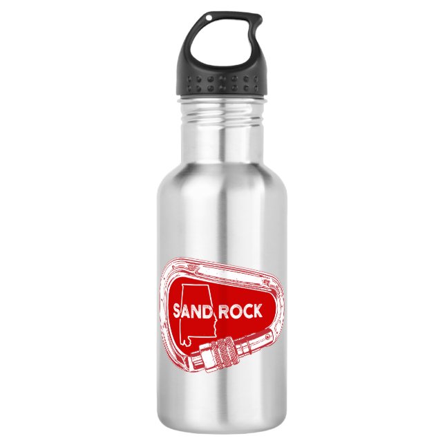 Sand Rock Alabama Rock Climbing Carabiner Stainless Steel Water Bottle (Front)