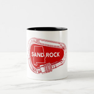 Sand Rock Alabama Rock Climbing Carabiner Two-Tone Coffee Mug