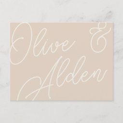 Sand | Script Watermark Meal Choice RSVP Postcard | Zazzle