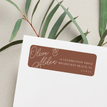 Sand | Script Watermark Wedding Return Address Label