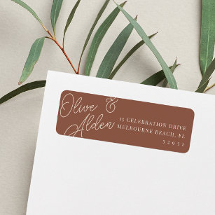 Sand   Script Watermark Wedding Return Address Label