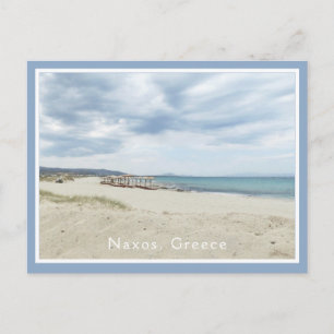 SAND, SEA AND SKY/NAXOS, GREECE/ BEACH PALAPAS POSTCARD