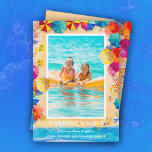 Sand Sea Beach Umbrellas Photo Christmas Holiday Card<br><div class="desc">Share your favorite beach vacation photo or warm weather photo on this Christmas holiday card featuring sand,  sea and colorful beach umbrellas and your message in chic white text. Select Matte for heaviest paper and high definition for best print quality.</div>