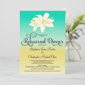 Sand & Sea Hibiscus Color Ombre Rehearsal Dinner Invitation by SocialiteDesigns at Zazzle