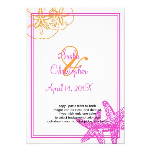 Fuschia And Orange Wedding Invitations 8