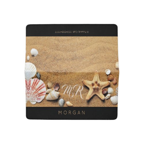 Sand  Sea Shells DIY Name  Monogram Checkbook Cover