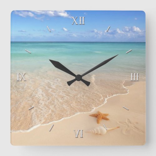 Sand  Sea Square Wall Clock