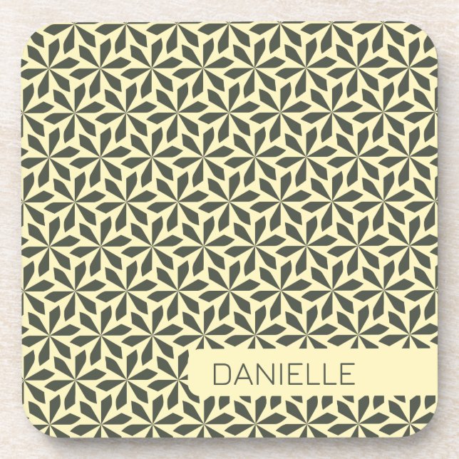 sand shades geometric pattern  beverage coaster (Front)