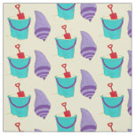 Sand Shells Beach Bucket Shovel Seashell Vacation Fabric