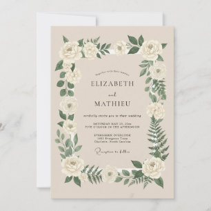Sand Sophisticated Woodland Wedding Invitation