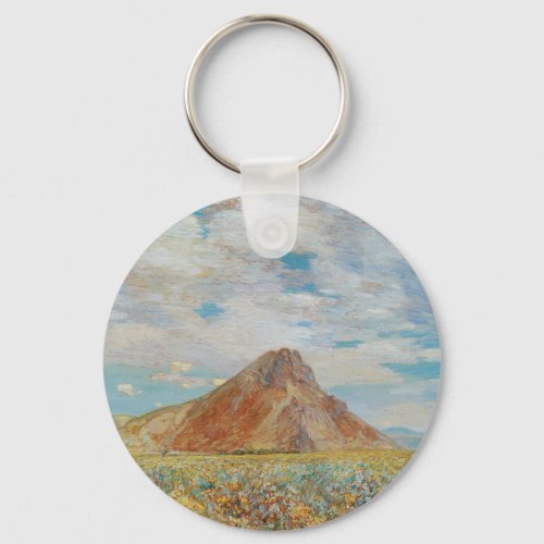Sand Springs Butte by Childe Hassam Vintage Art Keychain