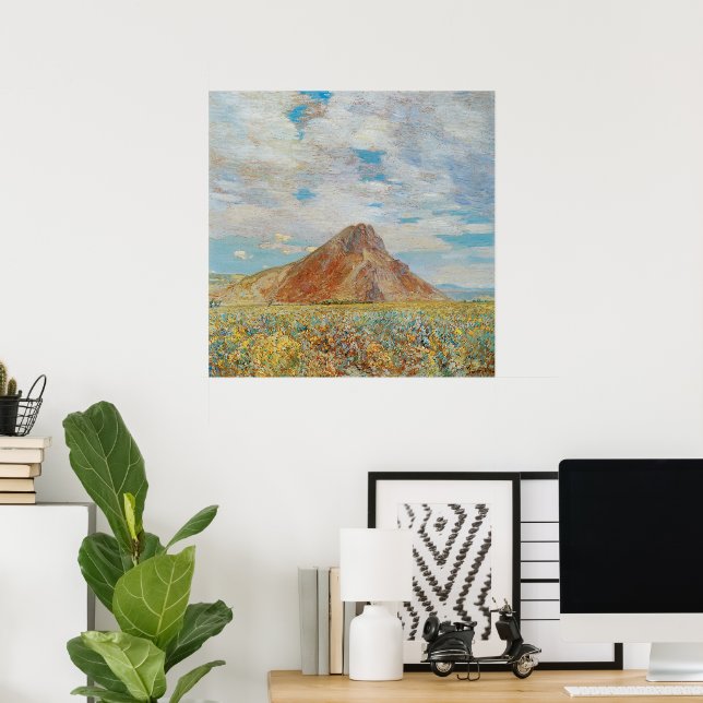 Sand Springs Butte by Childe Hassam, Vintage Art Poster (Home Office)