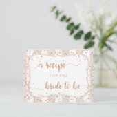 Sand Stripes & Rose Gold Bridal Shower Recipe Card (Standing Front)