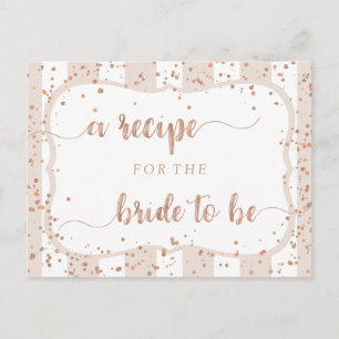 Sand Stripes & Rose Gold Bridal Shower Recipe Card