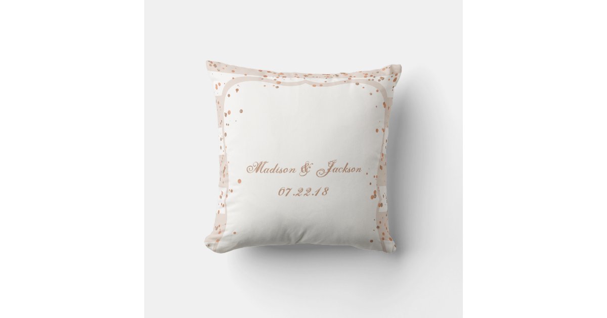 Monogram Cushion Cover, Rose Gold Monogram Throw Pillow Cover