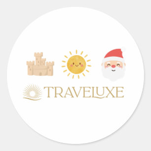 Sand Sun and Santa Classic Round Sticker