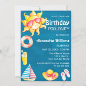 Sand Sun Fun Summer Beach Pool Birthday Party Invitation | Zazzle