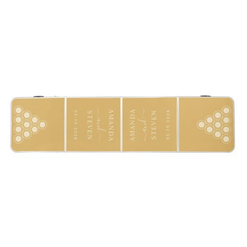 Sand Sunrise Couple Names with Wedding Date Beer Pong Table