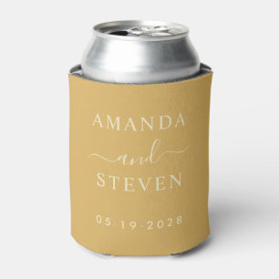 Sand Sunrise Couple Names with Wedding Date Can Cooler