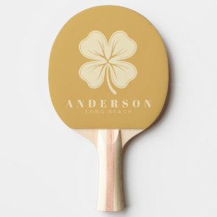 Sand Sunrise Four Leaf Clover with Name Ping Pong Paddle