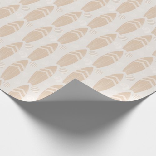 Sand Surfboard And Shell Pattern Wrapping Paper