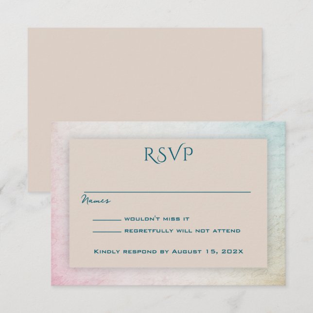 Sand Tan Simple Attendance RSVP Card (Front/Back)