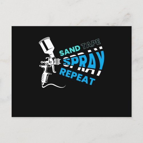 Sand Tape Spray Repeat Painter Postcard