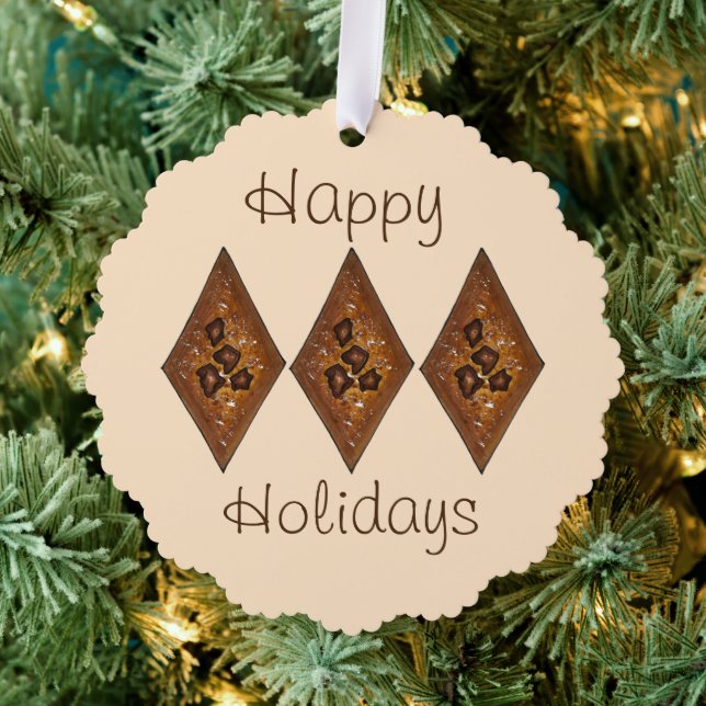 Sand Tart Christmas Cookies Baking Happy Holidays Ornament Card (Insitu (Tree))